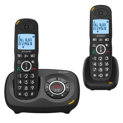 Afbeelding van Alcatel XL595 Duoset Dect draadloze telefoon met antwoordapparaat grote toetsen en display