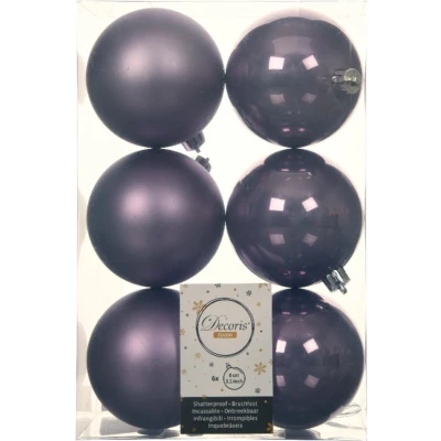 Afbeelding van Kerstbal plc d8 cm heide lila 6st kerst Decoris