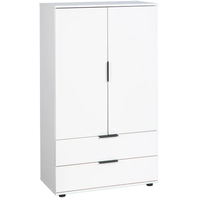Afbeelding van Leen Bakker Kast Lucca 2deurs Wit 140x81x40cm Wandkasten Spaanplaat