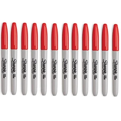 Afbeelding van Sharpie Fine Point Permanente Marker Kleur Burst Racey Rood 12 Pack