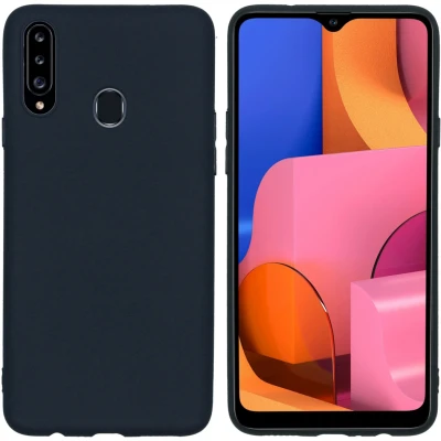 Afbeelding van Samsung Galaxy A20s Hoesje Siliconen en TPU (zacht) iMoshion Softcase/Backcover Zwart Telefoonhoesje