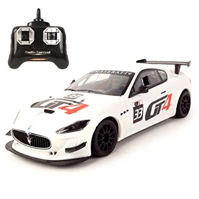 Afbeelding van TURBO CHALLENGE Maserati GT4 RC Prestige 093101 Afstandsbestuurbare auto Wit 1/24 Batterijen niet inbegrepen Plastic Kinder speelgoed Cadeau Vanaf 6 jaar