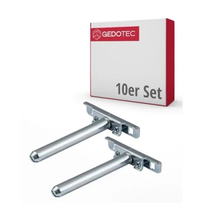 Afbeelding van Gedotec Tablardrager, verstelbare plankhouder, 10 stuks, plankhouders, onzichtbaar, ondersteuning, plankdragers van verzinkt ijzer, plankdrager voor wandmontage, stuks