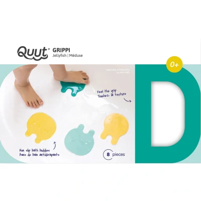 Afbeelding van Quut mini badmatjes grippi minty yellow 8st