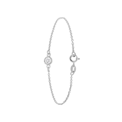 Afbeelding van Lucardi Geboortesteen Armband, Dames, Maat: One Size, April white
