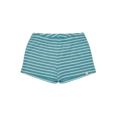 Afbeelding van greenjama Damesshort gestreept, GOTS gecertificeerde pyjama onderstuk, Topaz, 42 kort