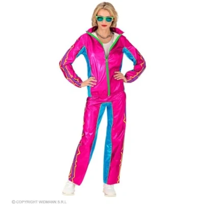 Afbeelding van Widmann Grappig &amp; Fout Kostuum Fancy Candy Dancy Retro Trainingspak Roze XL Carnavalskleding Verkleedkleding