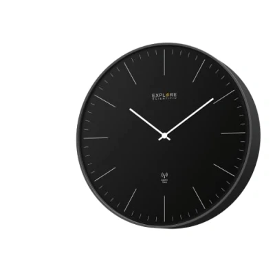 Afbeelding van Explore Scientific RAC1004 Wandklok, diameter 25 cm, op afstand bestuurd, nauwkeurig uurwerk, geen instelling nodig, eigentijds design, zonder cijfers, kunststof, zwart
