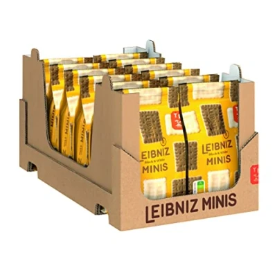 Afbeelding van LEIBNIZ Minis Black &amp; White, 12 stuks, knapperige cacaokoekjes met witte chocolade in klein formaat, grote verpakking als voorraad of te koop (12 x 125 g)
