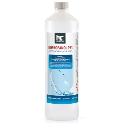Afbeelding van 1 x 1000 ml isopropanol 99,9% isopropylalcoholreiniger voor huishouden, kantoor en vrije tijd