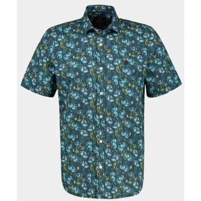 Afbeelding van LERROS Overhemd Bloemenprint Blauw M