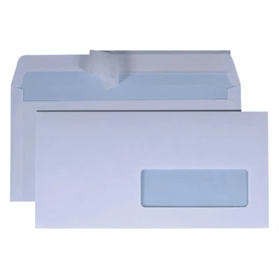Afbeelding van Envelop Quantore 114x229mm venster 4x11cm rechts zelfk 50st