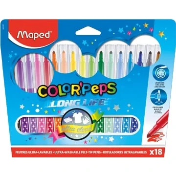 Afbeelding van Maped Viltstift Color&#039;peps 18 Stiften In Een Kartonnen Etui