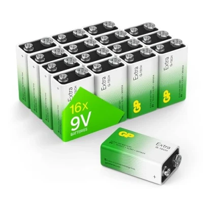 Afbeelding van GP Extra Alkaline batterijen 9V Batterij 9 volt blok 6LR61 16 stuks Nieuwe G TECH Technologie