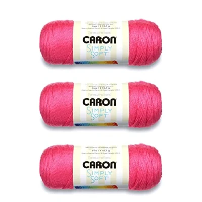 Afbeelding van Caron Simply Soft Watermelon Brites Garen 3 Pack van 170g/6oz Acryl 4 Medium (Worsted) 315 Yards Breien/haken