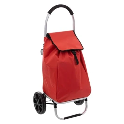 Afbeelding van 5Five Boodschappen trolley tas met wielen 51 liter rood 44x37x98 cm Het topmodel