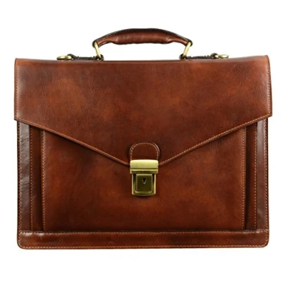 Afbeelding van Time Resistance Leren Aktetas Heren en Dames Zakelijke tas Classy Attachékoffer Handgemaakt Italiaanse Volnerfleer, Zwart
