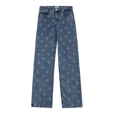 Afbeelding van Kids Only Wide leg jeans lips Blauw Maat 140