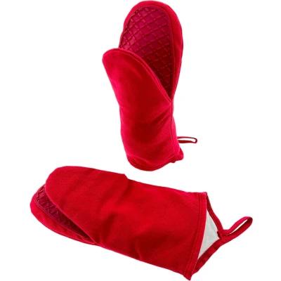 Afbeelding van Hitte Bestendige Ovenhandschoenen Tot 250 C Rood 30 x 14 cm Set Van 2 Stuks