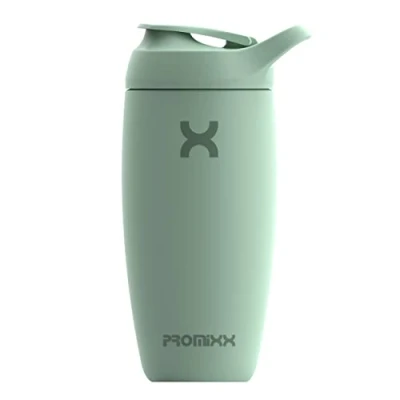 Afbeelding van Promixx Pursuit Shaker Bottle New Edition Geïsoleerde roestvrijstalen waterfles en blenderbeker, 550ml, zeegras groen