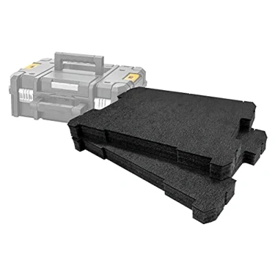 Afbeelding van Shadow Foam TSTAK/ProStack Inserts [30mm Black Twin Pack] Easy Peel voor DeWalt TSTAK &amp; Stanley ProStack Boxes