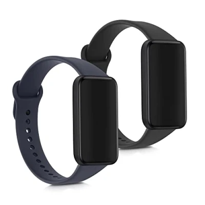 Afbeelding van kwmobile 2x horlogebandjes geschikt voor Xiaomi Redmi Smart band Pro bandje Smartwatch bandjes van TPU Activity tracker horloge in mat wit / donkergroen