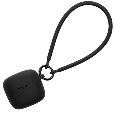 Afbeelding van kwmobile oordopjes case geschikt voor JBL Tune Flex hoesje Oortjes cover met handstrap in ear koptelefoon hoes Silicone zwart