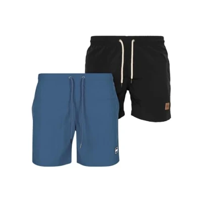 Afbeelding van Urban Classics Block Zwemshorts, Heren, Maat: Large, Vintageblue black