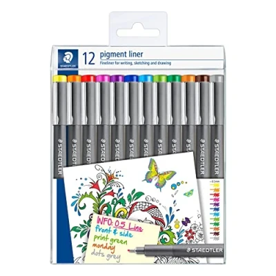 Afbeelding van pigment liner fineliner etui 12 st assortiment
