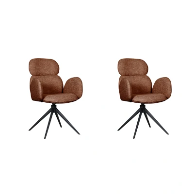 Afbeelding van Label51 Vidar eetkamerstoel bouclé terracotta Boucle