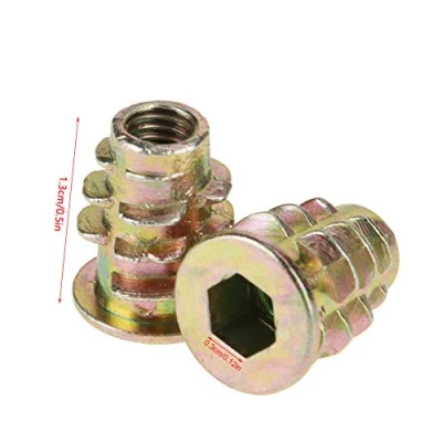 Afbeelding van Schroefdraad Moeren, Inbus Inschroefmoeren 50 Stuks M5 * 13mm Zinklegering Insert Noten Hex Drive Hoofd Meubelmoeren voor Hout