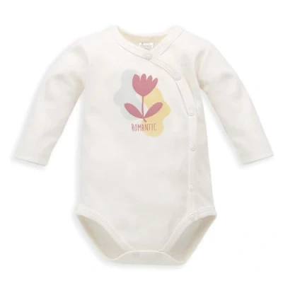 Afbeelding van Pinokio Bodysuit met knopen, romantisch, 100% katoen, Ecru bloem, meisjes 56 74 (56), Flower Romantic, cm