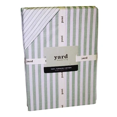 Afbeelding van The Linen Yard Hebden Dekbedovertrek Set, Groen, King