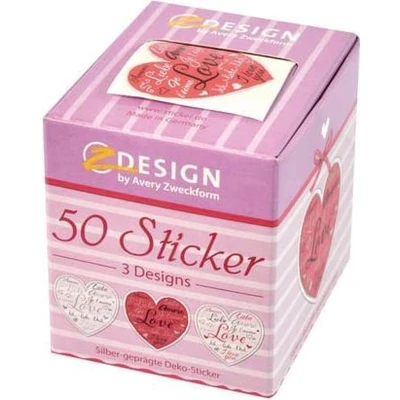 Afbeelding van Avery Av 56813 Decosticker Box Harten 3 Designs