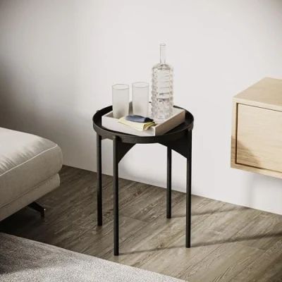 Afbeelding van Moderne witte salontafel Woody Fashion 100% metaal