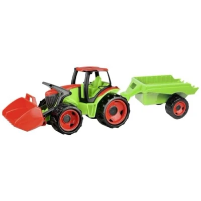 Afbeelding van LENA GIGA TRUCKS tractor met voorlader en aanhanger, 5 delig, schep, schuifdak in de cabine