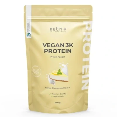 Afbeelding van Eiwitpoeder Cheesecake 1kg 83,8% eiwit Lactosevrij en weivrij veganistisch 3k Vegan Protein Blend Nutri + 1000g Eiwitshake