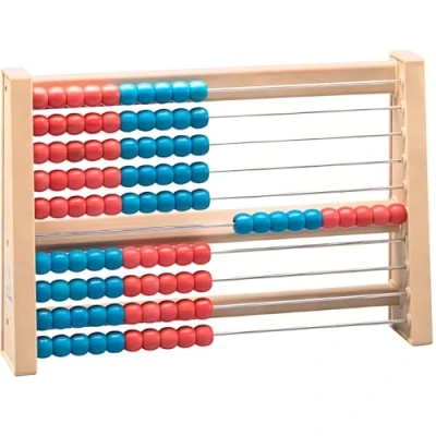 Afbeelding van WISSNER 080203.500 actief leren 100 er berekening frame RE Wood, Rood en blauw, 25 x 4.5 17 cm