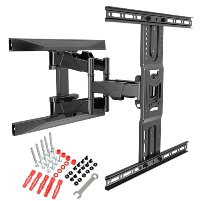 Afbeelding van Ergosolid TV muurbeugel draaibaar robuust voor 45 75 inch LED LCD met VESA max 600 x 400 mm tot 45,5 kg TÜV GS 2020 P6 zwart