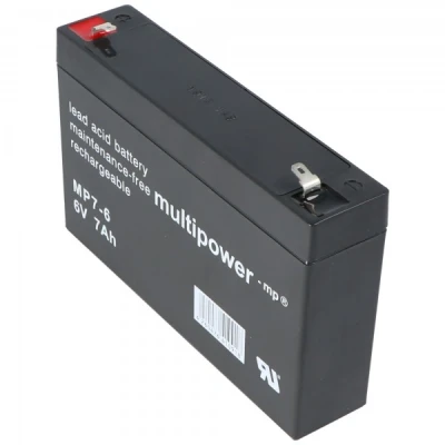 Afbeelding van Multipower MP7 6 loodbatterij volt, 7000 mAh met Faston 4,8 mm