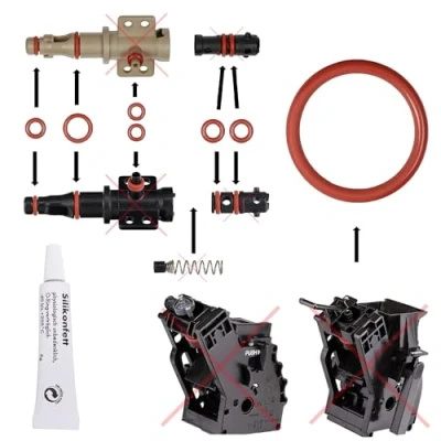 Afbeelding van Afdichting onderhoudsset O ring voor uitloopventiel brouwzuiger van de zetgroep compatibel met Phillips Saeco Spidem Gaggia RI EP HD SM SUP Set 49 + 6 g tube siliconenvet Snapworld Kaffee