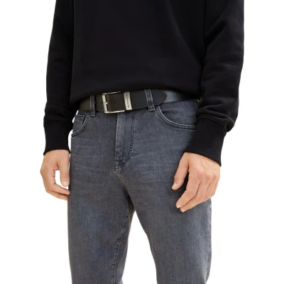 Afbeelding van TOM Tailor MIT Schmaler Schnalle Riem, Heren, Maat: 120, Black uni