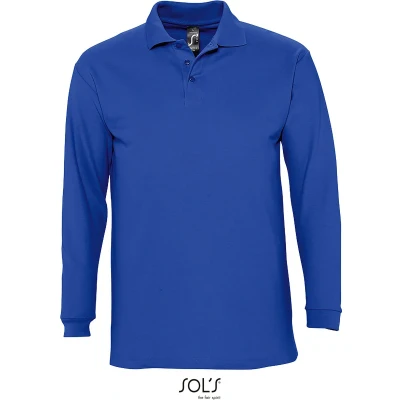 Afbeelding van SOLS Heren Winter II Poloshirt met lange mouwen van Piqué katoen (Royal Blue) Maat 2XL