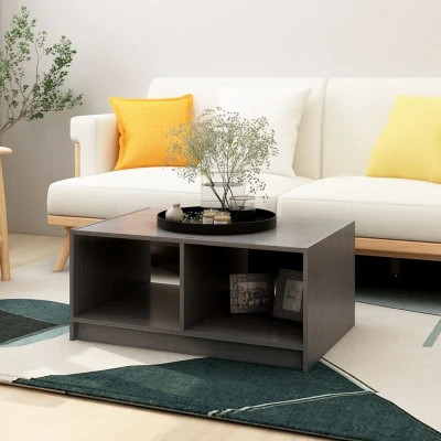 Afbeelding van Salontafel 75x50x33,5 cm massief grenenhout grijs