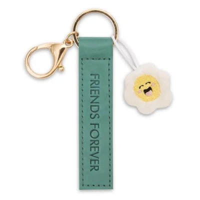 Afbeelding van sleutelhanger “Friends Forever 10cm imitatieleer bandje groen Een trouwe metgezel voor rugzak of tas, jong en oud 62005