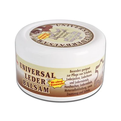 Afbeelding van vom Pullach Hof Universele leren balsem 250 ml met echte bijenwas voor verzorging en reiniging van hoofdstel, zadels, schoenen, lederkleding, meubels, handtassen, kleurloos