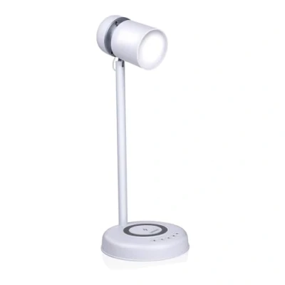 Afbeelding van Grundig Bureaulamp Led 3 in 1 Qi Technologie Draadloze Telefoonoplader Bluetooth Speaker 4 Standen Wit