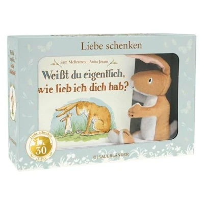 Afbeelding van Weißt du eigentlich, wie lieb ich dich hab?: Geschenk Box Pappbilderbuch und Kuschelhase