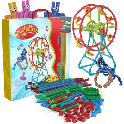 Afbeelding van Spaghetteez Fusilli Wheel Flexibele Bouwstaafjes Speelgoed 5,6,7,8 Jaar Jongens en Meisjes Constructie Montessori Educatief