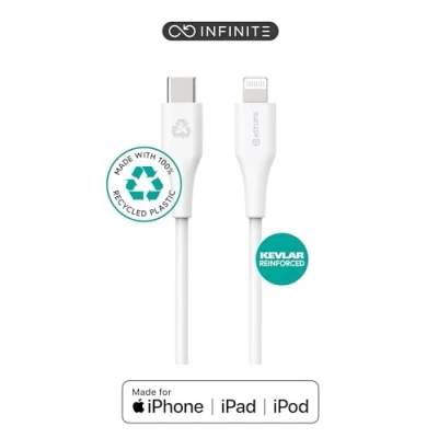 Afbeelding van eSTUFF ES602170, 1 m, Lightning, USB C, Mannelijk, Wit